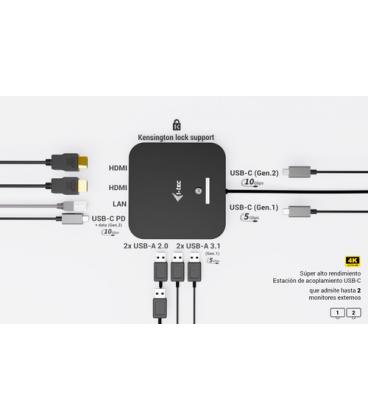 Docking station i - tec usb tipo c 10 en 1 + cargador universal 100w