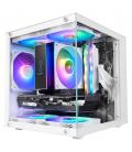 Caja ordenador mars gaming mc - cubew matx argb cristal templado blanca