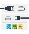 Cable usb tipo c a usb tipo a startech 1m - macho - macho - negro
