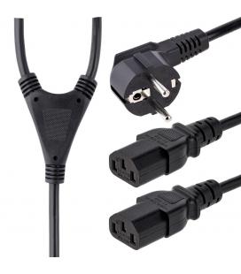 Cable schuko a 2x c13 startech 2m - macho - hembra - negro
