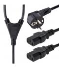 Cable schuko a 2x c13 startech 2m - macho - hembra - negro