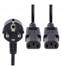 Cable schuko a 2x c13 startech 2m - macho - hembra - negro