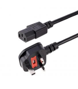 Cable bs1363 a c13 startech 3m - macho - hembra - negro