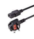 Cable bs1363 a c13 startech 3m - macho - hembra - negro