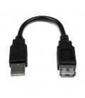 Cable usb tipo a startech 0.15m - macho - hembra - negro