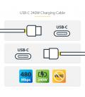 Cable usb tipo c startech 2m - macho - macho - blanco