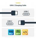 Cable usb tipo c startech 3m - macho - macho - negro trenzado