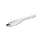 Cable usb tipo c startech 2m - macho - macho - blanco