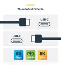 Cable usb tipo c startech 1m - macho - macho - negro