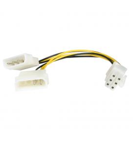 Cable 2x lp4 a pci express 6 pines startech 0.15m