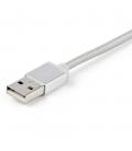 Cable usb tipo a a micro usb - usb tipo c - lightning startech 1m - macho - macho - plata trenzado