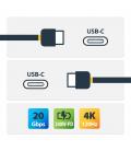 Cable usb tipo c staretch 2m - macho - macho - negro