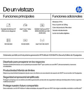 HP ProBook 4 G1i AI Wolf Pro Security Edition Intel Core Ultra 5 225U Portátil 35,6 cm (14") WUXGA 16 GB DDR5-SDRAM 512 GB SSD W