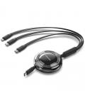 Cable usb tipo-c 2.0 5a vention trkbbe/ usb tipo-c macho - 3x usb tipo-c macho/ hasta 100w/ 480mbps/ 1.1m/ negro