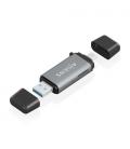 AISENS Lector De Tarjetas SD, Micro SD, MMC, Rs-MMC, MMC Micro, USB-A y USB-C, Gris