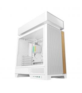 Caja ordenador gaming deepcool cl6600 wh atx rgb cristal templado blanca y madera