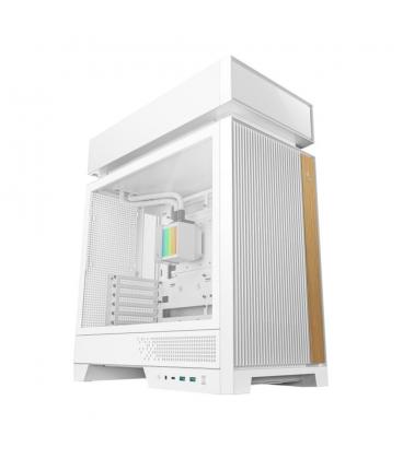 Caja ordenador gaming deepcool cl6600 wh atx rgb cristal templado blanca y madera