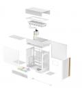 Caja ordenador gaming deepcool cl6600 wh atx rgb cristal templado blanca y madera