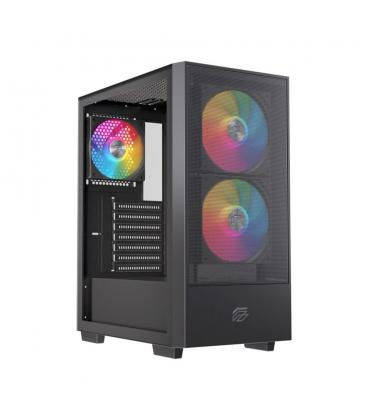 Caja ordenador gaming einarex p100 atx rgb cristal templado negra