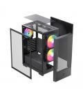 Caja ordenador gaming einarex p100 atx rgb cristal templado negra