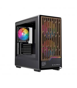 Caja ordenador gaming einarex pm400 matx rgb cristal templado negra