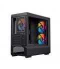 Caja ordenador gaming einarex pm400 matx rgb cristal templado negra