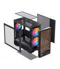 Caja ordenador gaming einarex pm400 matx rgb cristal templado negra