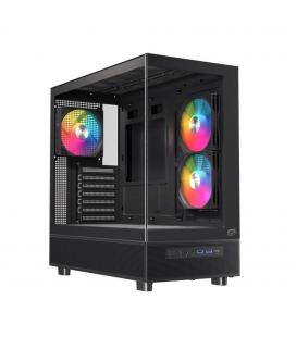 Caja ordenador gaming einarex s500 atx rgb cristal templado negra