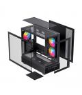 Caja ordenador gaming einarex s500 atx rgb cristal templado negra