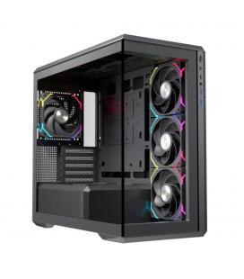 Caja ordenador gaming einarex zm800 matx rgb cristal templado negra