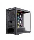 Caja ordenador gaming einarex zm800 matx rgb cristal templado negra