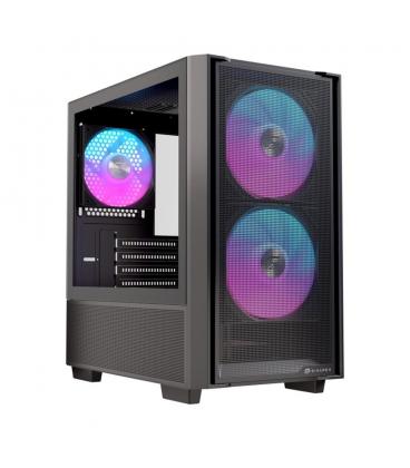 Caja ordenador gaming einarex pm150 matx rgb cristal templado negro