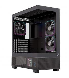 Caja ordenador gaming einarex s501d atx rgb cristal templado negra