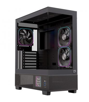Caja ordenador gaming einarex s501d atx rgb cristal templado negra