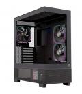 Caja ordenador gaming einarex s501d atx rgb cristal templado negra