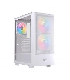 Caja ordenador gaming einarex p100 atx rgb cristal templado blanca