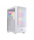 Caja ordenador gaming einarex p100 atx rgb cristal templado blanca