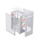 Caja ordenador gaming einarex p100 atx rgb cristal templado blanca