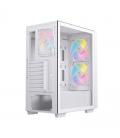 Caja ordenador gaming einarex p100 atx rgb cristal templado blanca