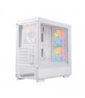 Caja ordenador gaming einarex pm400 atx rgb cristal templado blanca