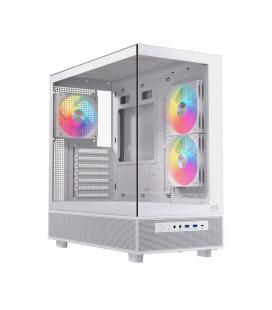 Caja ordenador gaming einarex s500 rgb atx cristal templado blanca