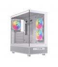 Caja ordenador gaming einarex s500 rgb atx cristal templado blanca
