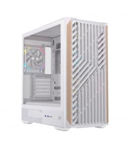 Caja ordenador gaming einarex p800 atx rgb cristal templado blanca