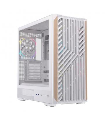 Caja ordenador gaming einarex p800 atx rgb cristal templado blanca