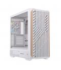 Caja ordenador gaming einarex p800 atx rgb cristal templado blanca