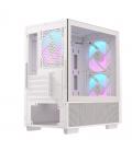 Caja ordenador gaming einarex pm150 matx rgb cristal templado blanca