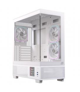 Caja ordenador gaming einarex s501d atx rgb cristal templado blanca