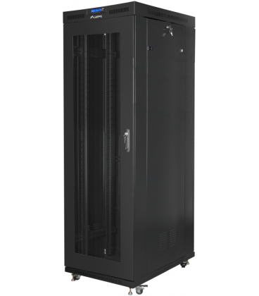ARMARIO LANBERG RACK 19" 27U 800X1200 PUERTA MESH CON LCD FLAT PACK NEGRO