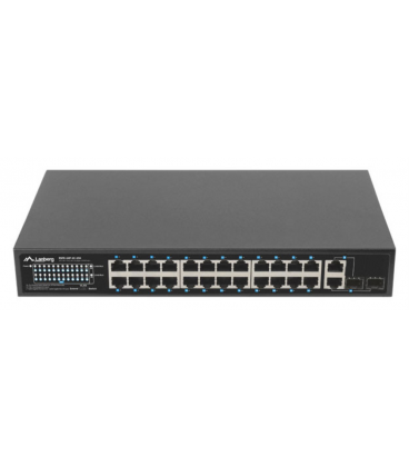 Lanberg RSFE-24P-2C-250 switch No administrado Gigabit Ethernet (10/100/1000) Energía sobre Ethernet (PoE) 1U Negro