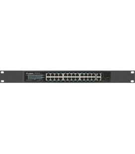 Lanberg RSFE-24P-2C-360 switch No administrado Gigabit Ethernet (10/100/1000) Energía sobre Ethernet (PoE) 1U Negro